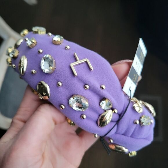 NEW Lele Sadoughi Football Rhinestone Knot Headband superball - Picture 4 of 10